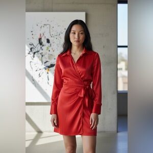 House Of Harlow 1960 X Revolve Vibrant orange Stain Wrap Dress